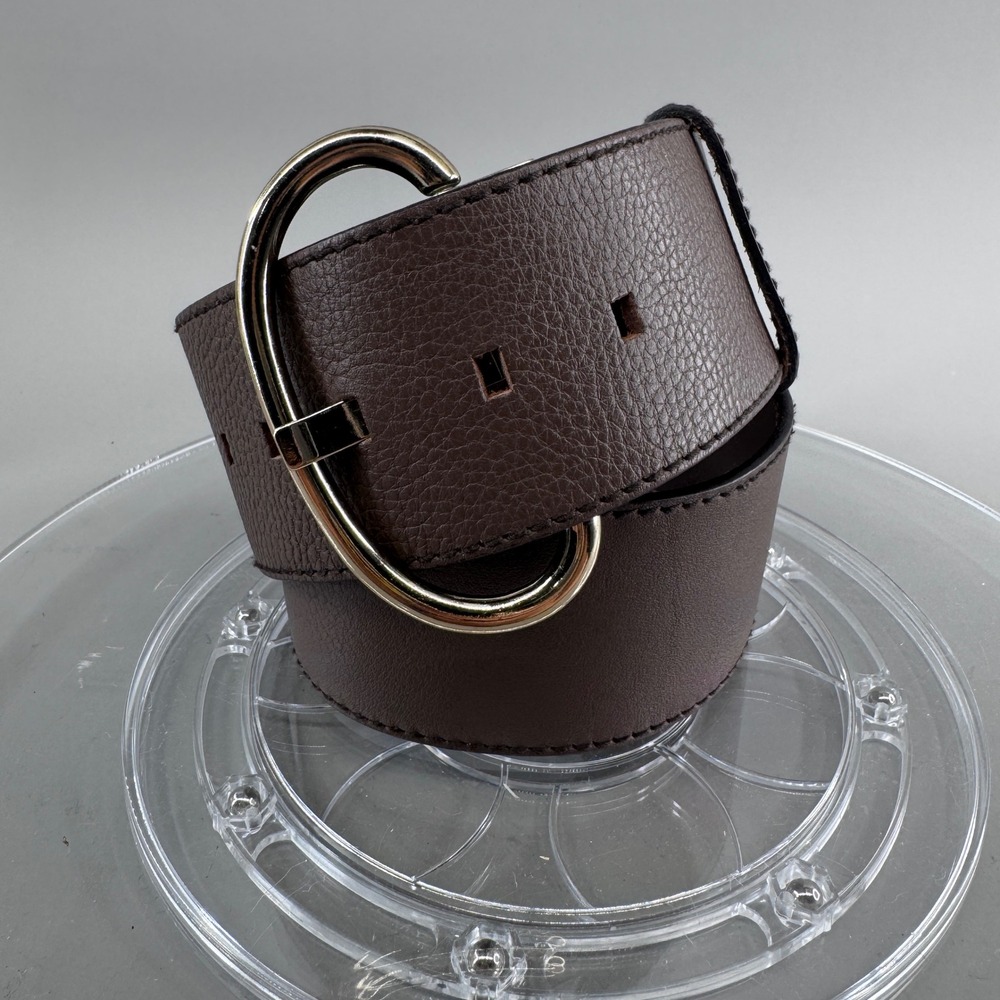 Banana Republic Womens Wide Pebbled Leather D-Ring Buckle Waist Belt Brown XS